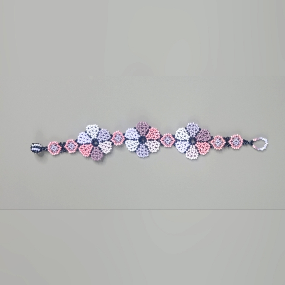 Bracelet, glass seed beads, handcrafted